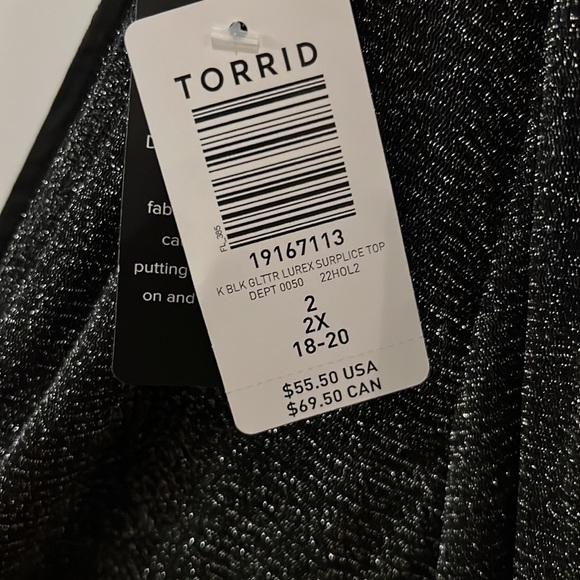 Torrid how are black/silver party blouse size 2X new with tags. - Picture 3 of 3